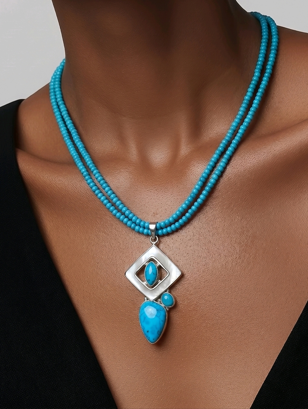 Turquiose And Pearl Set